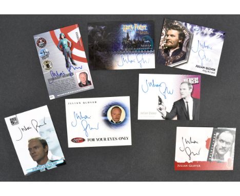 Private Collection of Julian Glover - a collection of x7 assorted autographed ' Limited Edition ' trading cards from a variet