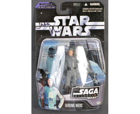 Private Collection of Julian Glover - a Hasbro made Star Wars ' Saga Collection ' carded action figure of General Veers. Auto
