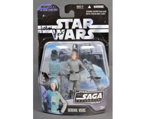Private Collection of Julian Glover - a Hasbro made Star Wars ' Saga Collection ' carded action figure of General Veers. Auto