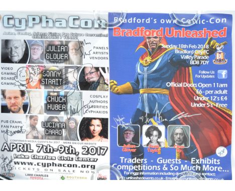 Private Collection of Julian Glover - two multi-signed / autographed convention posters. The first being for Bradford Unleash