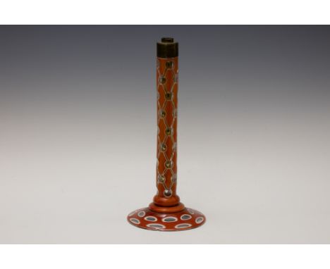 An Antique Bohemian Glass Lamp Stand from the Mid-19th Century.H: Approximately 37cm 