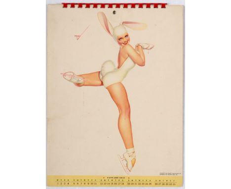 Advertising Poster - Pin-Up Calendar 1947 by George Petty. George Brown Petty IV (April 27, 1894 – July 21, 1975) was an Amer