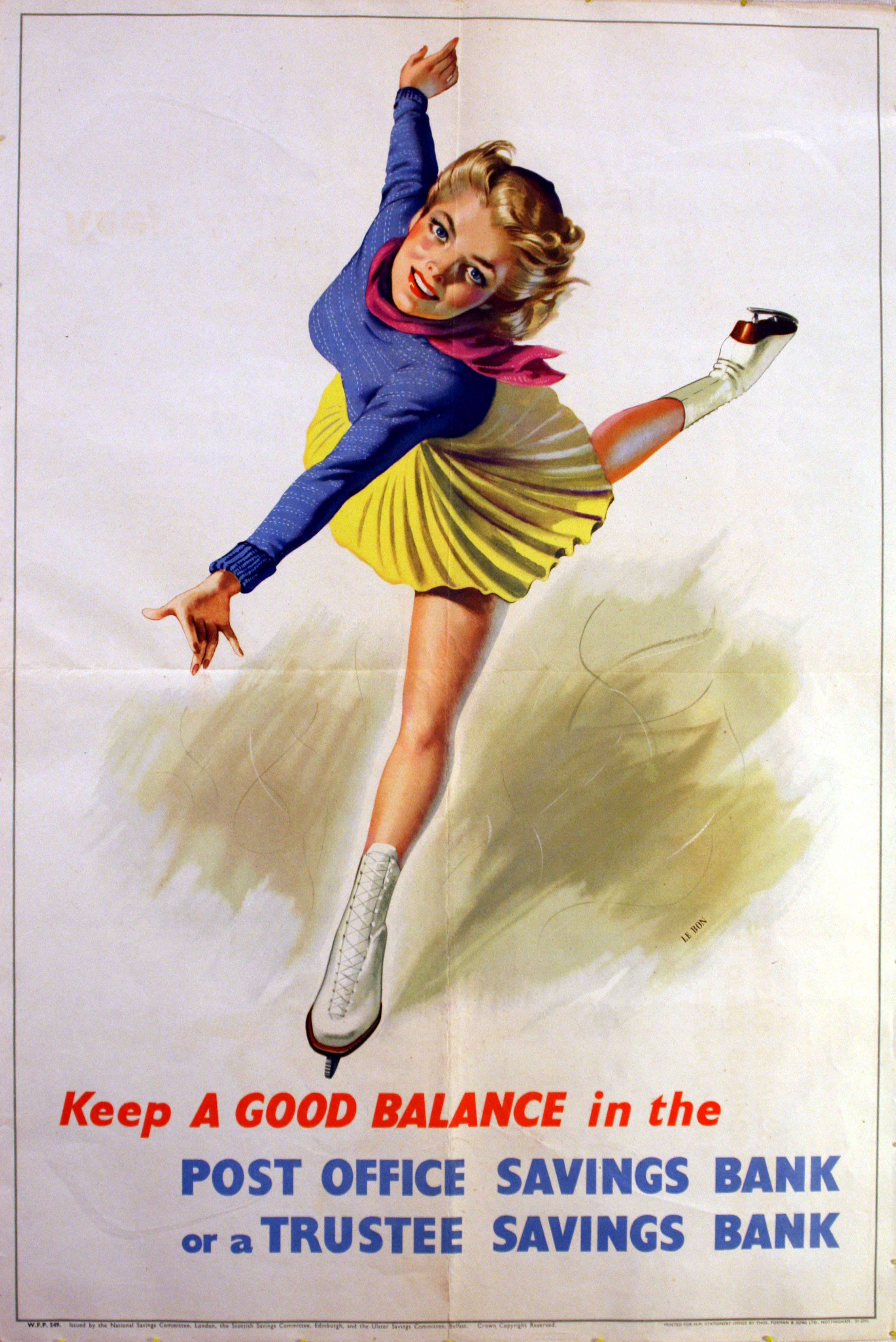 Original Vintage Advertising Poster For A Post Office Savings Bank