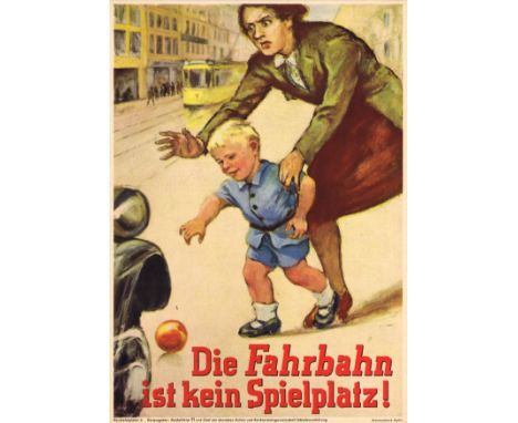 Original vintage propaganda poster issued under the authority of the Reichsfuhrer SS and Chief of German Police Berlin - The 