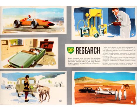 Original vintage advertising poster - BP Research - published by BP (British Petroleum; since 1908) to illustrate some of the