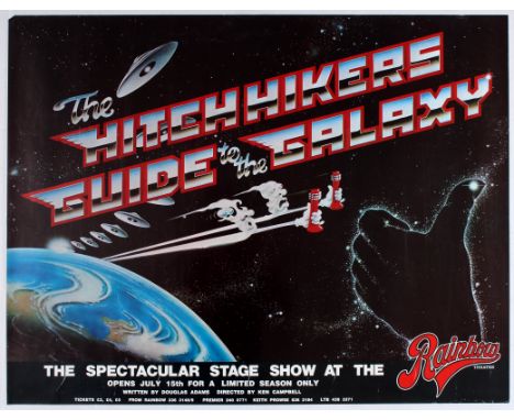 Advertising Poster - The Hitchhikers Guide to the Galaxy.  The Spectacular Stage Show at the Rainbow Theatre - Directed by Ke