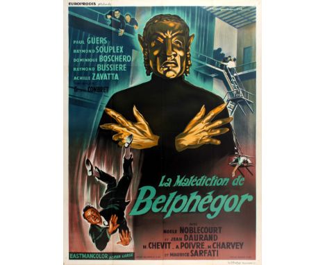 Original vintage movie poster for a French-Italian horror film La Malediction de Belphegor / The Curse of Belphegor directed 