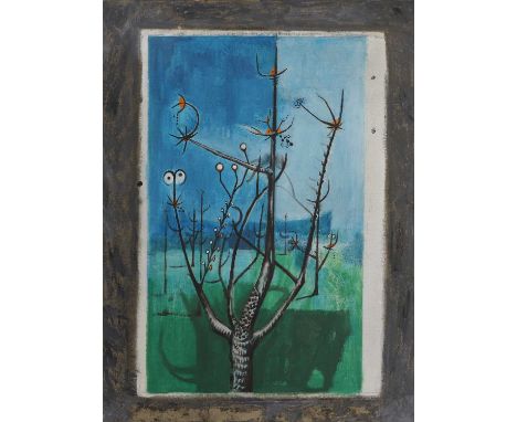 Follower of Graham Sutherland Thorn bushoil on canvas91 x 69cm, unframedCondition ReportThe top left edge and corner of the c