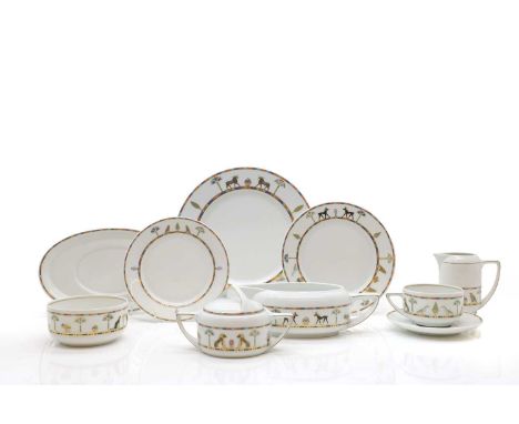 A Rosenthal porcelain tea and dinner service, for eight settings, comprising dinner plates, 26cm diameter, side plates, 19.5c