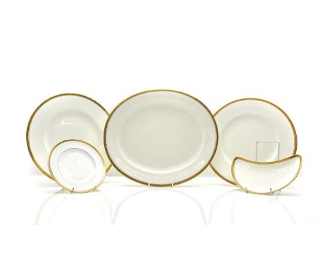 A Royal Worcester Athena porcelain dinner service  comprising twelve dinner plates, 26.5cm diameter, eleven side plates, 23m 