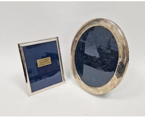 Oval silver picture frame, hallmarked Sheffield 1991, 29.5cm high&nbsp;and a rectangular silver picture frame, stamped 925 an
