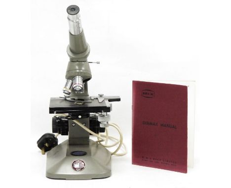 Vintage Beck monocular microscope, model Diamax 40157 with manual&nbsp;