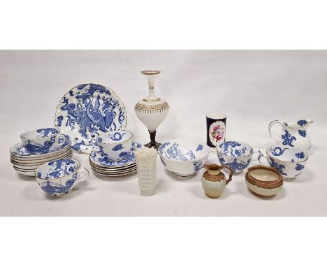20th century Royal Worcester Blue Dragon pattern part tea-service and other items, the service comprising: a milk-jug, slop b