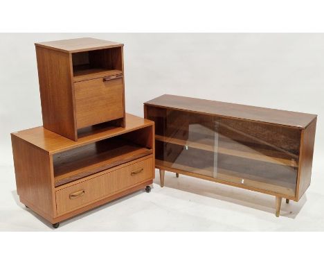 G Plan teak tv unit, a bedside unit&nbsp;and&nbsp;a mid century Avalon glazed display cabinet (3)&nbsp;