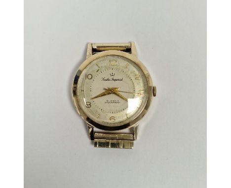1960's 9ct gold cased gentleman's Smiths Imperial 19 jewel manual wind wristwatch, the circular dial having alternating Arabi