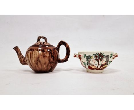 18th Century Staffordshire Black Glazed Miniature Teapot.