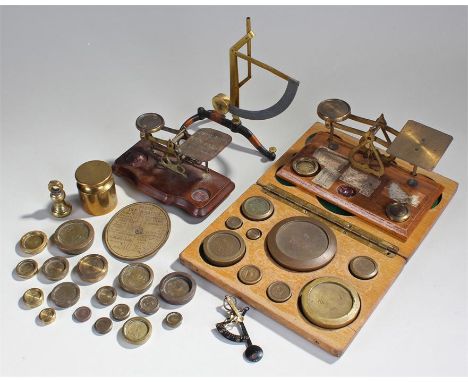 Collection of scales, to include postal scales, box of weight, etc, (qty)