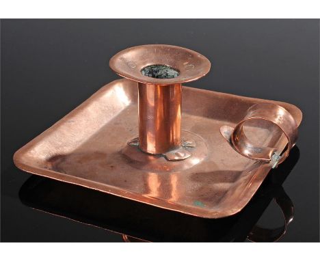 Copper chamber stick, made by Hughes Bolckow & Co, Blyth, made from obsolete Warships, 15.5cm wide