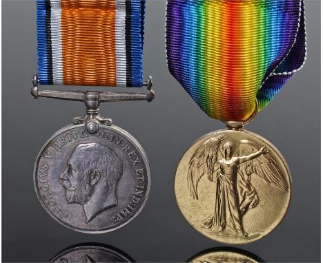 First War pair, Victory medal and War medal, 2997 GNR. Butterfield. R.A. 