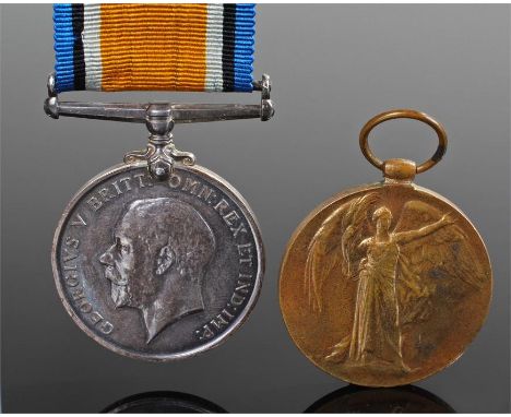 First War pair, Victory Medal and War Medal, awarded to 124787 GNR F.W. RIDDLESDELL. R.A. (2)