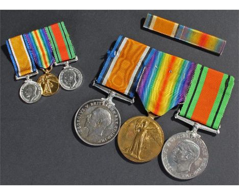 First and Second War group, awarded to 39300 PTE L.C. EATON, NORF .R. consisting of War Medal, Victory Medal and Defence meda