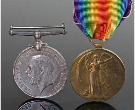 First War pair, War Medal and Victory Medal, awarded to 9483 CPL W WINKLE W.YORK.R.