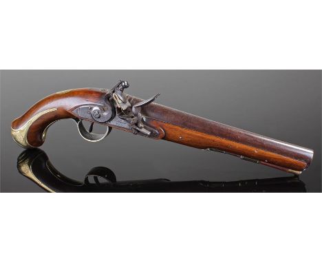 George III flintlock pistol, Kirkland & Co, with proof marks to the barrel and brass mounts, signed steel action, the trigger