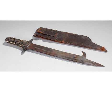 Tyzack pioneers knife, by Tyzack Railway Arch, 345 Old Street, blade marked to the opposing side N.E.V.A, the saw back with h