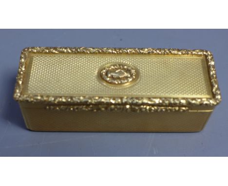 A Georgian 18ct gold hallmarked trinket box dated 1782 London. Weight 120g