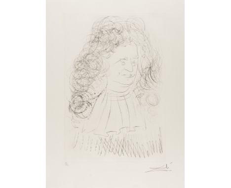 δ Salvador Dali (1904-1989)Portrait of La Fontaine (from La Fontaine's Bestiary Dalinized) (Field 74-1-A; M&amp;L 653)Etching