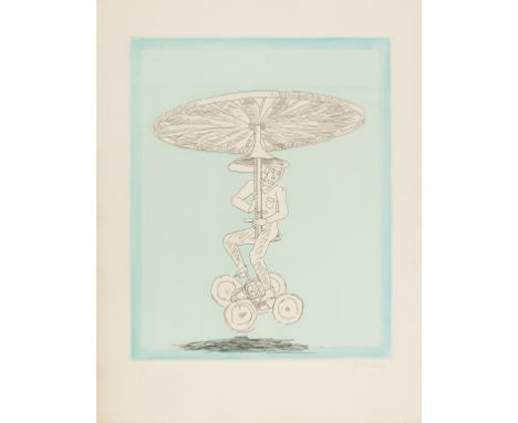 Man Ray (1890-1976)Monocopter (Anselmino 7)Etching with aquatint printed in blue, 1972, signed and numbered from the edition 