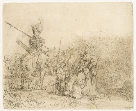 Rembrandt van Rijn (1606-1669) The Baptism of the EunuchEtching with touches of drypoint and plate tone, 1641, but a slightly