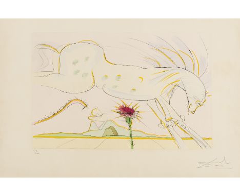 δ Salvador Dali (1904-1989)The Horse and The Wolf (Field 74-1-L; M&amp;L 658a)Etching with pochoir in colours, 1974, signed a