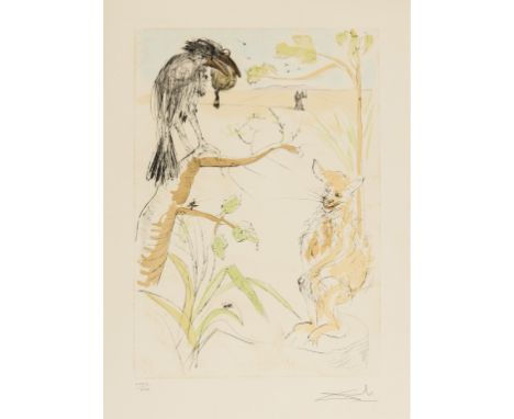 δ Salvador Dali (1904-1989)The Raven and The Fox (Field 74-1-C; M&amp;L 656a)Etching with pochoir in colours, 1974, signed an