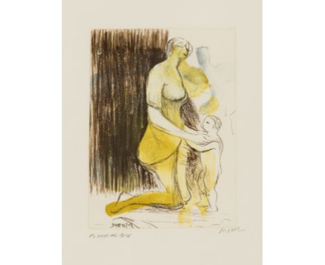 δ Henry Moore (1898-1986)Mother and Child XXVI (Cramer 696)Etching, aquatint and roulette printed in colours, 1983, signed an