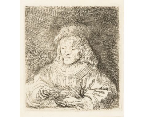 Rembrandt van Rijn (1606-1669) The Card PlayerEtching, 1641, but a later impression of New Hollstein's fifth state (of five),