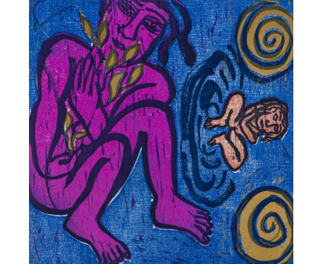 δ Eileen Cooper (b.1953)GivenEtching with woodcut printed in colours, 1996, signed, titled, dated and numbered from the editi