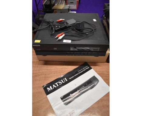 A Matsui CDP 200 compact disk cd player with instructions and remote