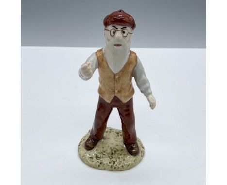 Glossy porcelain. Depicts an angry man in a light brown vest and reddish brown trousers and hat. Royal Albert Beatrix Potter 