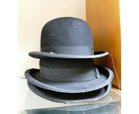 A bowler hat: together with two school girl hats (3)