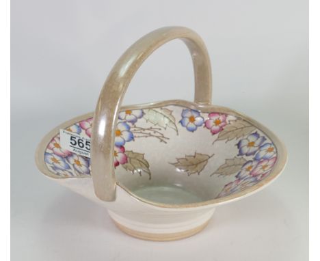 Bursley Ware Charlotte Rhead TL4 Patterned Pottery Basket: largest diameter 19.5cm