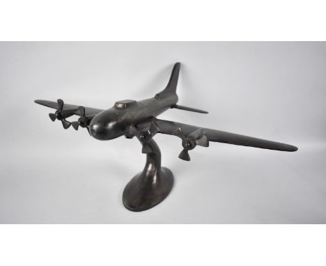 A Modern Bronzed Cast Metal Model of a WWII Bomber, 31cms Long 