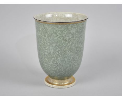 A Royal Copenhagen Crackle Glazed Vase, 15cms High 