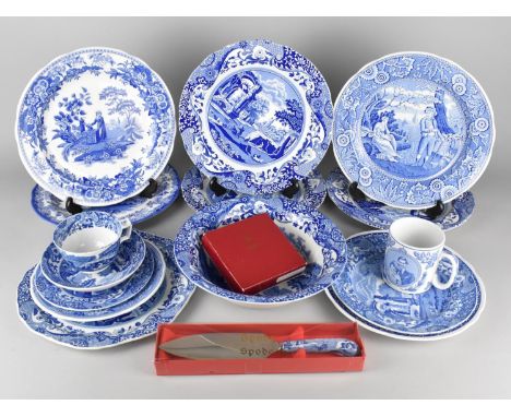 A Collection of Various Spode Blue and White to Comprise 'Blue Room Collection' Plates, Italian Pattern Bowl, Coasters, Cake 