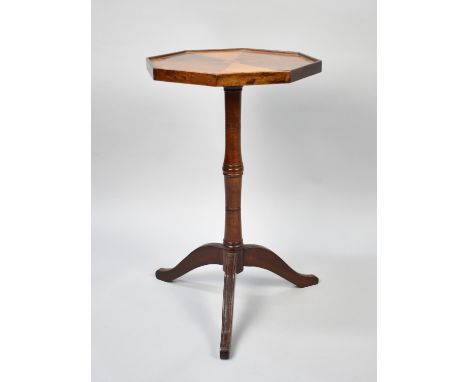 An Edwardian Inlaid Octagonal Specimen Tripod Table, 53cms High 