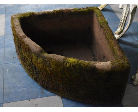 A Corner Stone Trough, 72cm wide and 26cm high 
