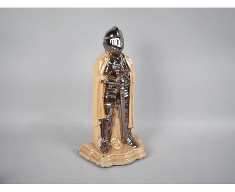 A 1950s Enamelled Metal Fire Tidy Set in the Form of a Standing Medieval Night, Replacement Tools, 38cms High 