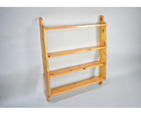 A Wall Hanging Modern Pine Two Drawer Shelf Unit, 94cms Wide 