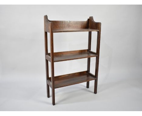 A Mid 20th Century Oak Galleried Three Shelf Open Bookcase, 55cms Wide and 88cms High 