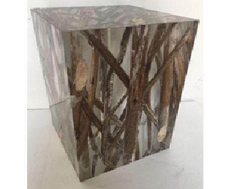 Spur Driftwood Side Table  30x30cm Acrylic  On One Side There Is Crack On Surface Of The Stick That Coming Out 30x30x45cm RRP